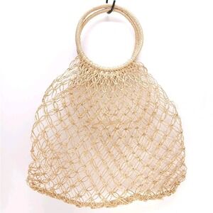 Vintage Woven Sisal Yarn Tote Handbag‎ Open Weave 16x19 Jute MCM